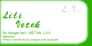 lili vetek business card